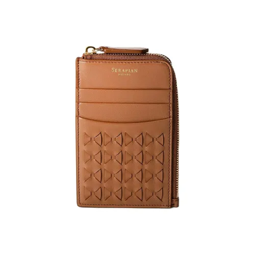 Serapian Овечья шкура кожа наппа телячья кожа держатель для карт держатель для карт женский коричневый