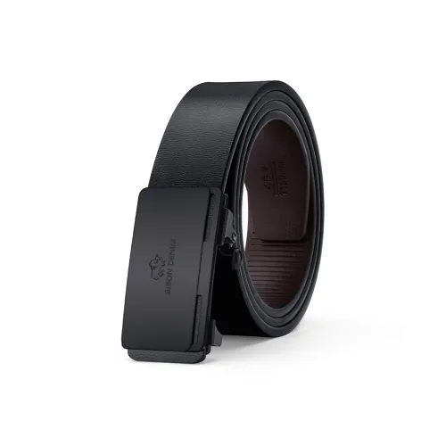 BISON DENIM Мужской Минималистский Дизайн Повседневный Стиль Спилок Коровья Кожа Автоматическая Застежка Ремень Мужской 3,2 см