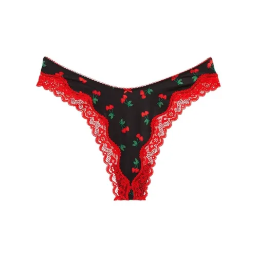 Victoria's Secret 1 упаковка Черный Вишня с принтом Женские Стринги