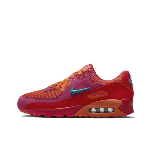 Nike Air Max 90 Устойчивый к истиранию Низкий Топ Повседневная обувь Мужская Розово-оранжевая