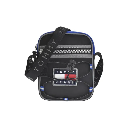 Tommy Hilfiger Полиэстер Курьерская Сумка Сумка через плечо Обычная Унисекс Черный и Синий