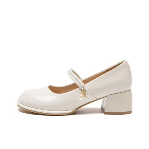 AGSDON Грубый каблук Мэри Джейн обувь 4,5 см женская