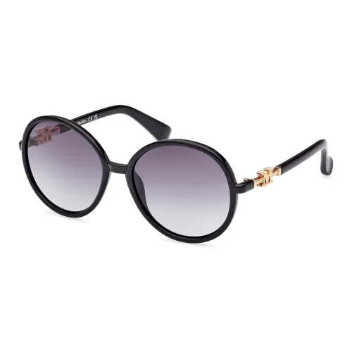 MaxMara Ацетат Круглые Солнцезащитные очки Женские Черные