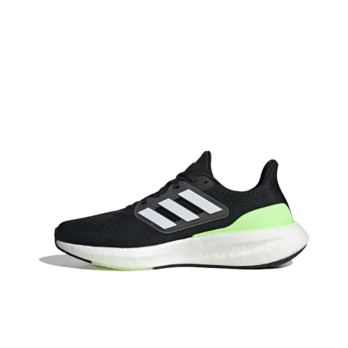 Adidas Pureboost 23 Дышащие Низкие Беговые Кроссовки Унисекс Черные Зеленые