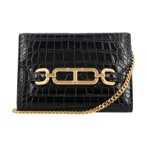 TF Телячья кожа Сумка через плечо Сумка на плечо Женская Черная