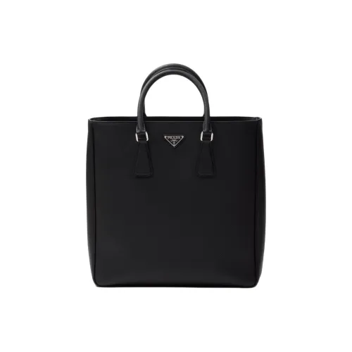 PRADA Saffiano кожа сумка-тоут сумка для покупок мужская сумка черная