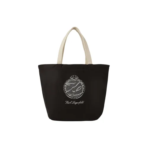 Karl Lagerfeld Переработанный хлопок Холст Тоут Сумка Сумка для покупок Холст Сумка Женская Черная