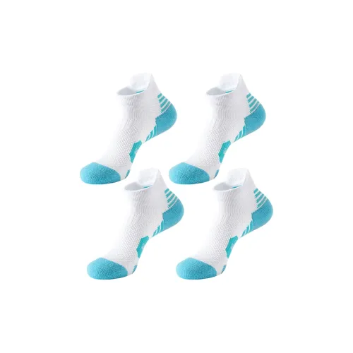 MUSCLESWING Низкие носки женские 4 упаковки белый и синий