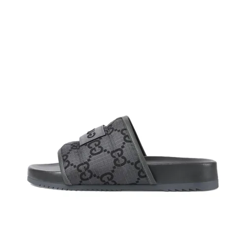 GUCCI Слипоны Серый Черный Мужской