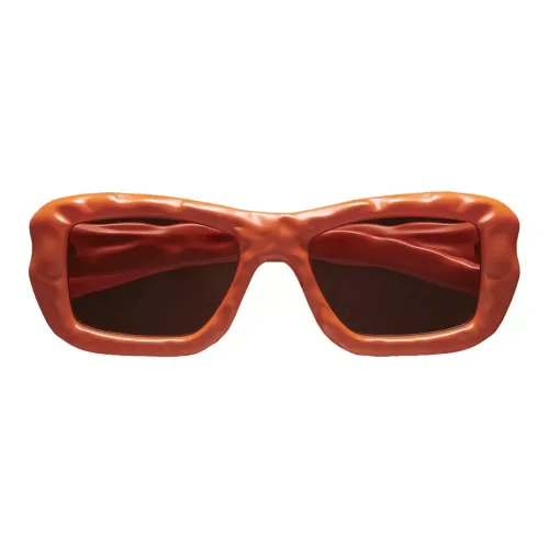 Moncler Внедренные Нерегулярные Форма Солнцезащитные Очки Унисекс Оранжевый
