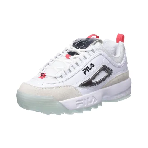 FILA DamenDisruptor Амортизация Износостойкий Низкий Топ Повседневная Обувь Женская Белый Серебряный