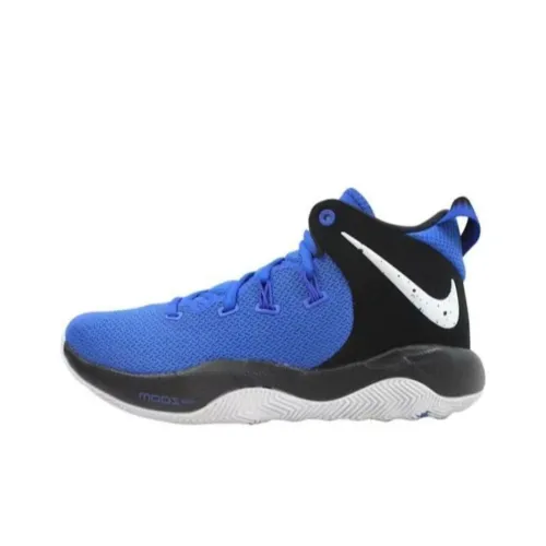 Nike Zoom Rev 2 TB Амортизация Износостойкий MID Топ Винтажные Баскетбольные Кроссовки Унисекс Синий Черный