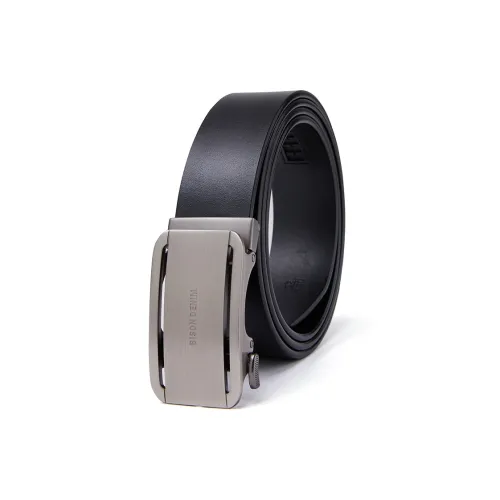 BISON DENIM Ремешок из натуральной коровьей кожи автоматическая застежка мужской черный ширина 3,5 см