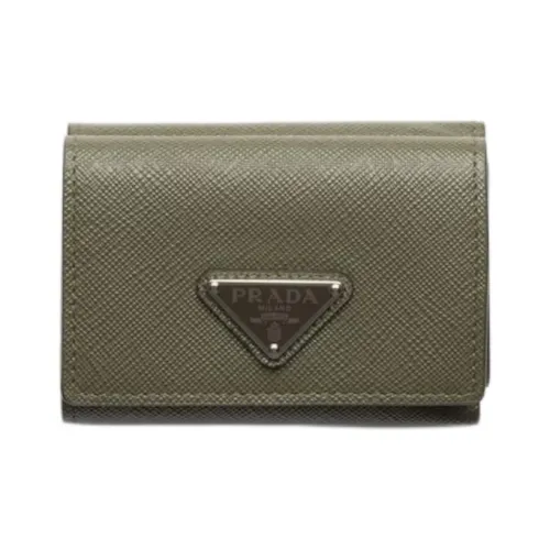 PRADA Saffiano Коровья кожа Кошелек Мужской Оливково-зеленый