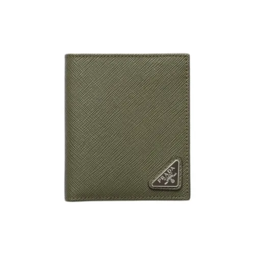 PRADA Saffiano кожа кошелек мужской оливково-зеленый