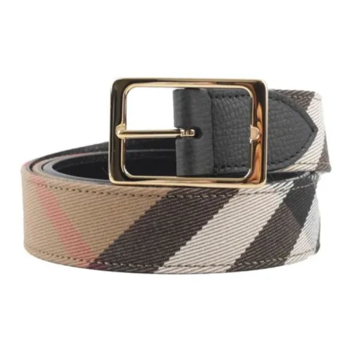 Burberry Двойной Сided Клетчатый Шпилька Кожаные ремни Унисекс Многоцветные Ширина 3 см