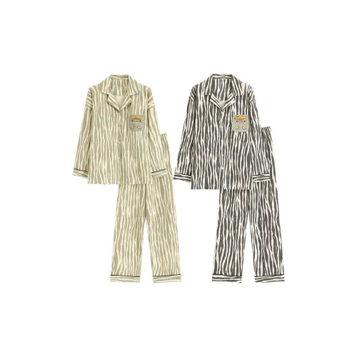 Сон Полосы Унисекс Пижамные Комплекты