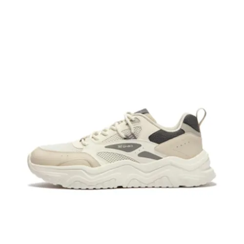 361° Амортизаторы Slip-resistant Abrasion-resistant Низкий Топ Повседневная обувь Мужская Экрю