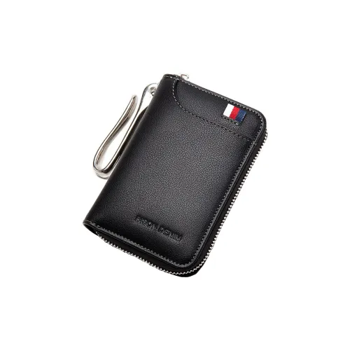 BISON DENIM Коровья кожа Кошелек для монет многофункциональный держатель для карт сумка стандартный мужской черный