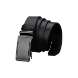 [Черный автоматическая пряжка ремень] лицевая коровья кожа