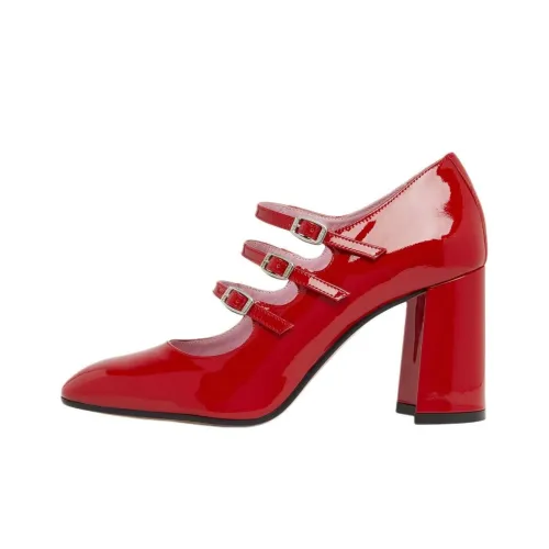 Carel Грубый каблук Туфли Мэри Джейн 8,5 см Женские Красные