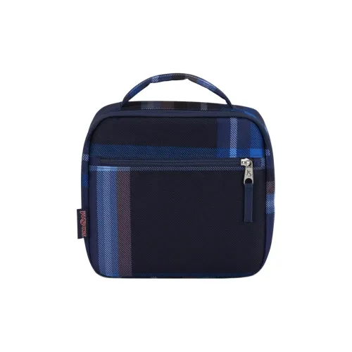 Jansport Переработанный полиэстер Хлопковый мешок для хранения унисекс в клетку морского синего цвета