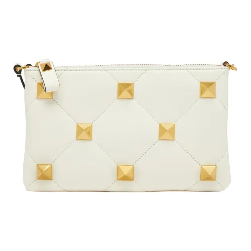 Valentino Roman Stud Овечья шкура Кожа наппа Клатч Сумка сумка через плечо Женская Слоновая кость