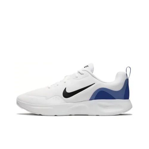Nike Wearallday Shock Absorbers Slip-Resistant Low Top Casual Running Shoes Men's White Black Blue Найк Wearallday Shock Absorbers Slip-Resistant Низкий Топ Повседневные Беговые Кроссовки Мужские Белый Черный Синий