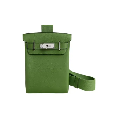 HERMES Hac a Dos Коровья кожа Togo Сумка через плечо Маленький Унисекс A8 Yuka Лента Зеленый