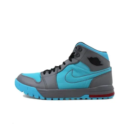 Jordan Air Jordan 1 Детские беговые кроссовки High Топ Синий Серый Женские