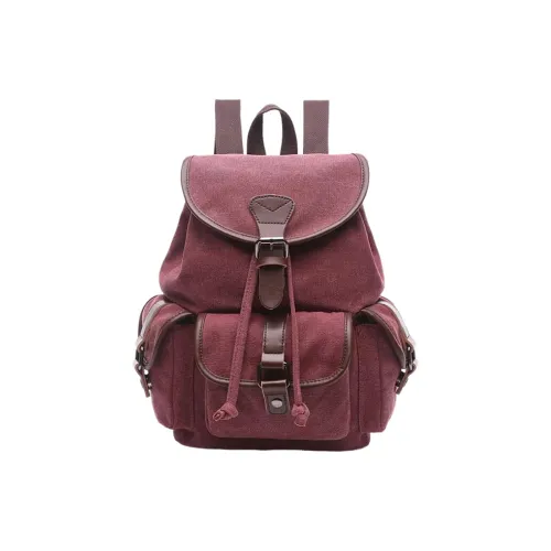 CHRISBELLA Холст Рюкзак Большой Унисекс Бордовый Небесно-Синий Черный Кофейный Темно-Синий