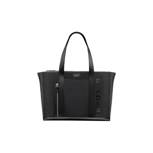 BVLGARI Fragment Design Collaboration Нейлон с кожаными вставками Тоут Сумка Сумка для покупок Сумка на плечо Сумка Мужская Черная