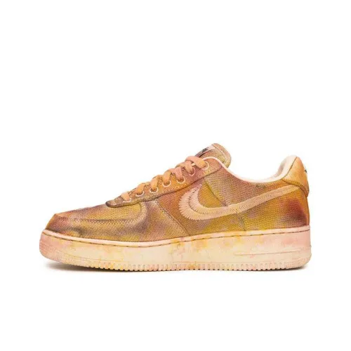 Stussy x Nike Air Force 1 Low Hand Dyed 'New York Амортизация Износостойкий Низкий Топ Повседневная Обувь Унисекс Коричневый