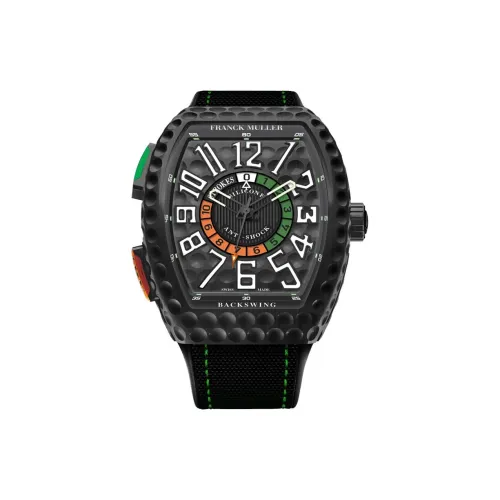 Franck Muller Автоматический Механический Часы Мужские Часы 44*53,7 мм Черный Циферблат Титан Корпус Часы Ткань Ремешок