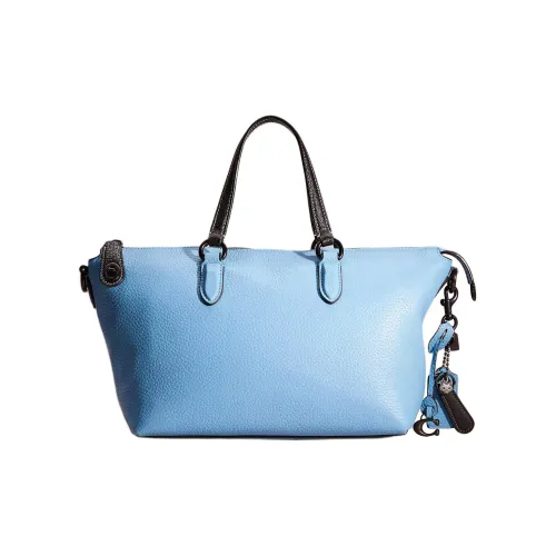 COACH Cara Pebble Leather Crossbody Bag Large Women's Oiled Blue