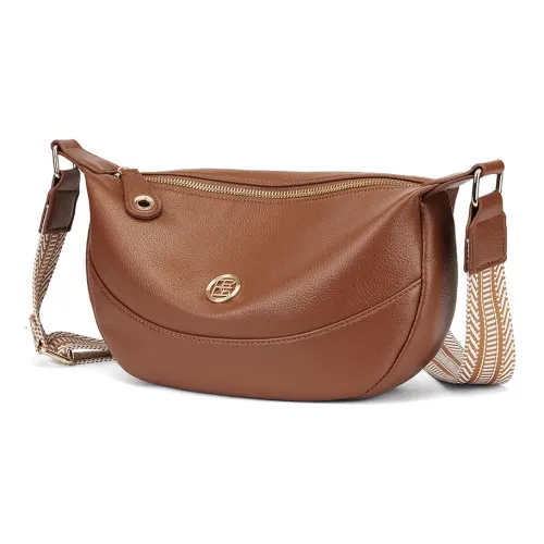 CORALDAISY ПУ (полиуретан) Одно плечо Чехол для телефона Сумка через плечо Бананка Sling Сумка Сумка Маленькая Женская Коричневый Золотой