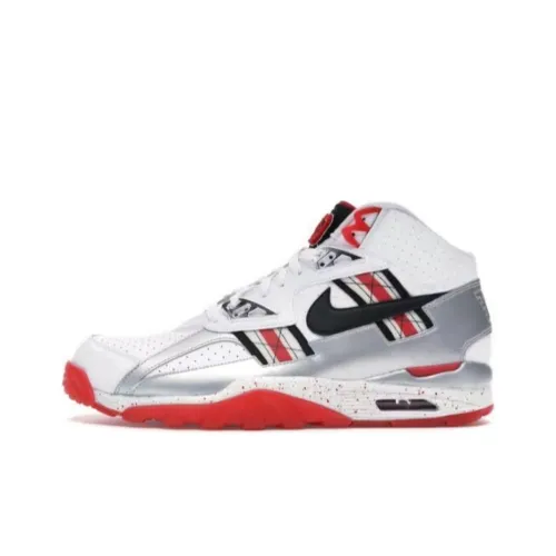 Nike Air Trainer SC Высокая Амортизация Износостойкие Высокие Кроссовки для тренировок Унисекс Белый Красный