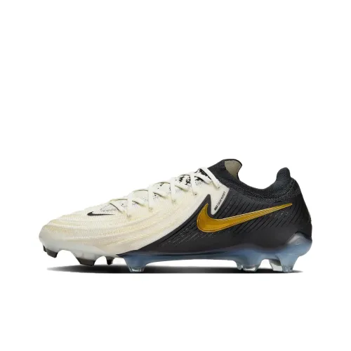 Nike Phantom GX 2 Elite FG Твердый грунт Противоскользящие футбольные бутсы Унисекс Черный Белый Золото
