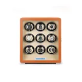 (Новый Улучшенный Фингерпринт Замковая Версия) Коричневый Микрофибра Кожа + Сенсорный Экран [Девять слотов для часов]