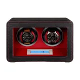 Отпечаток пальца - Бесплатно - Черный - Кожа из микрофибры + Сенсорный экран [Два слота для часов]