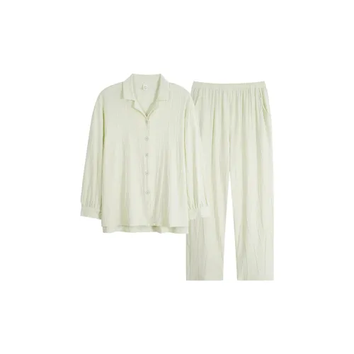 Sha Qian Пижамный комплект Весенний и Осенний для женщин цвет аква-зеленый