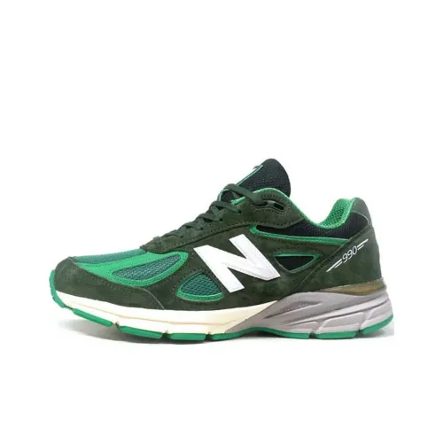 Mita Кроссовки x New Balance NB 990 V4 Устойчивые к истиранию Дышащий Низкий Топ Беговые кроссовки Унисекс Зеленый