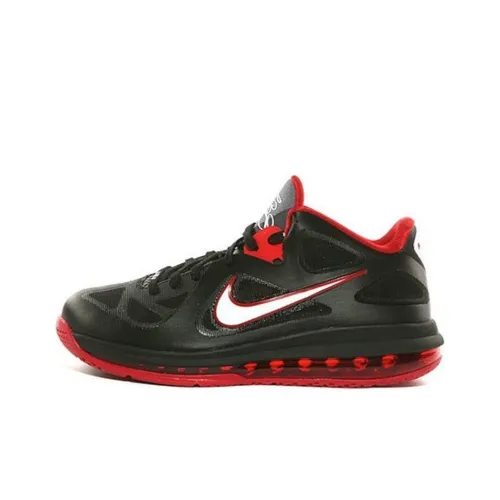 Nike Lebron 9 Slip-resistant Abrasion-resistant Low-top Баскетбольные кроссовки Унисекс Черный Красный
