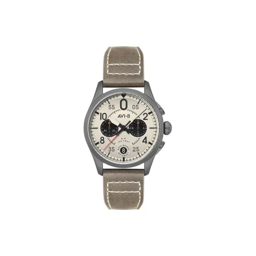 AVI 8 Кварцевый механизм Мужские часы 42mm*42mm*12mm Бежевый