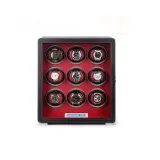 (Новый Улучшенный Фингерпринт Замковая Версия) Черная Микрофибра Кожа + Сенсорный Экран [9 слотов для часов]