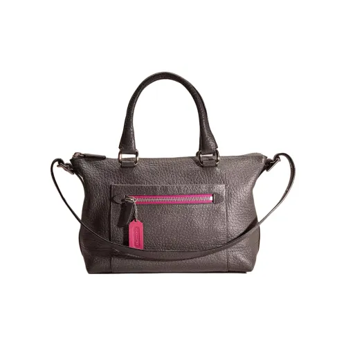 COACH Molly East West Кожа Сумка через плечо Сумка Большая Women's Silver Графитовый Ягода