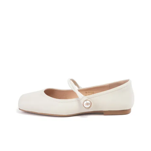 ST SAT Низкий вырез Обувь без подкладки Grandma Обувь Плоская подошва Женская Белая 2024 Весенний Летний Новинка