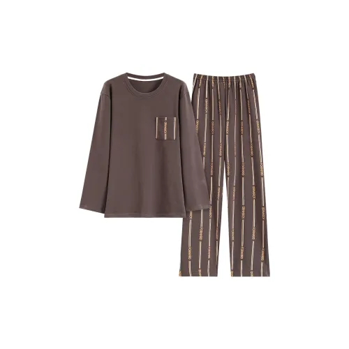 Mulong Family Пижамный комплект Мужской Коричневый