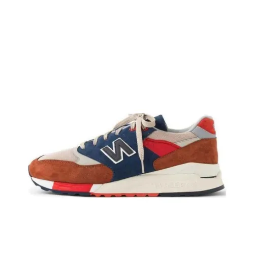 J.CREW x New Balance NB 998 Амортизация Износостойкий Низкий Топ Беговые кроссовки Унисекс Синий Коричневый