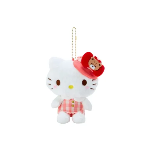 Санрио Hello Kitty Colorful Клетчатый Бейсболка Кукла Плюшевая Подвеска Высота 16 см